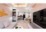 render 3d interior design for apartment, kitchen, and bathroom